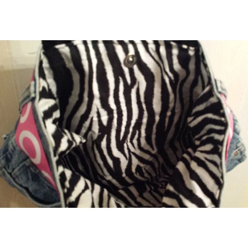 REAL Blue Denim LEGENDARY GOLD Short Shorts PURSE HANDBAG SUPER COOL !! - Picture 11 of 12